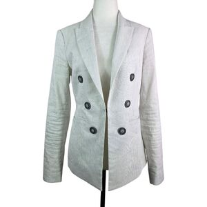 Iris Setlakwe linen double breasted pinstripe blazer